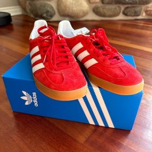 New with Box: scarlet red Adidas Gazelle Indoor shoes